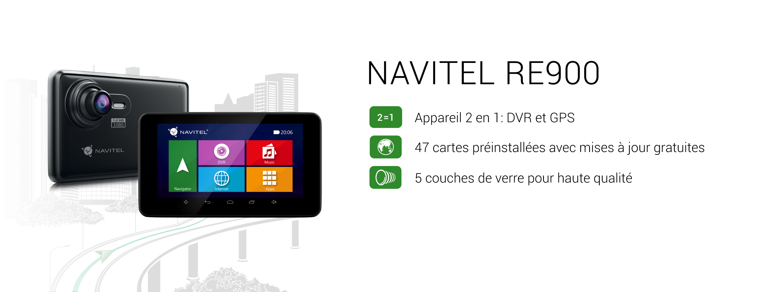 Appareil de Navigation DVR NAVITEL RE900 FULL HD