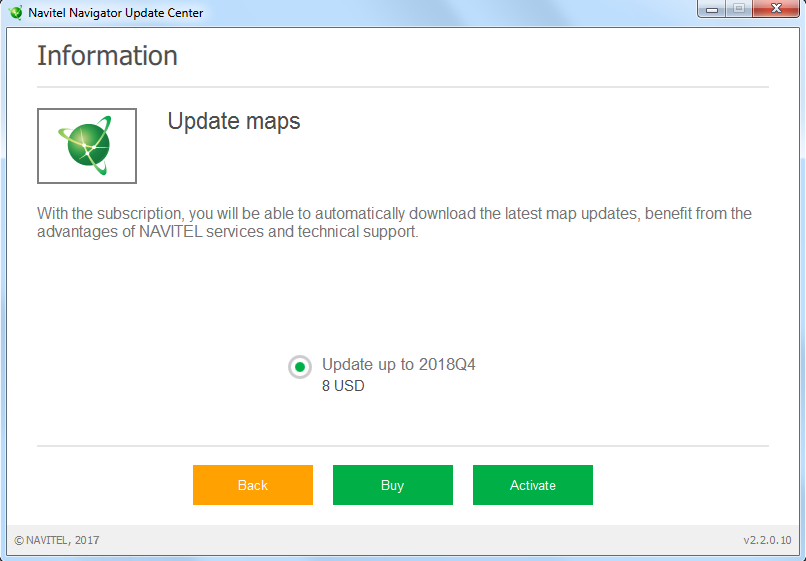 Information about map updates